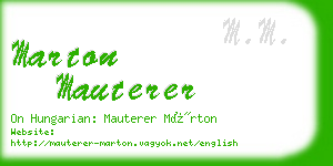 marton mauterer business card
